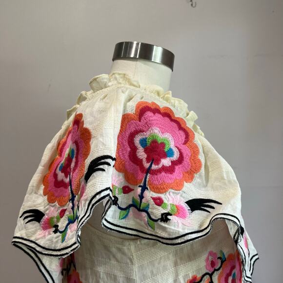 Plenty by Tracy Reese Embroidered Floral One-Shoulder Maxi Dress Sz Small Petite - Picture 5 of 10